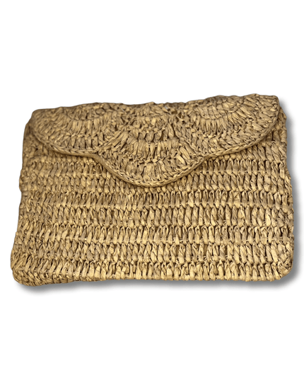 Casa Duniya Handwoven Raffia Summer Beach Clutch Beige Araya Raffia Clutch