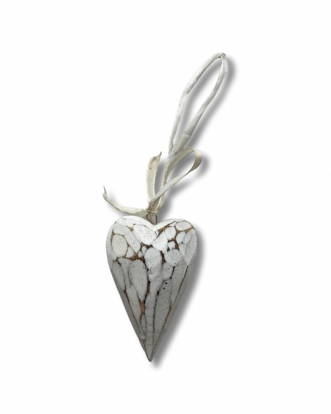 Casa Duniya Handcrafted Wooden Ornament White Kardia Ornament