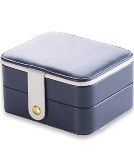 Casa Duniya Leather Jewelry Storage Navy Double Layer Leather Jewelry Boxes