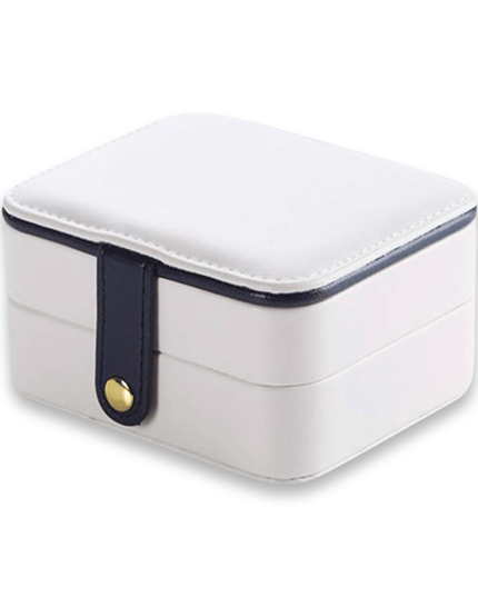 Casa Duniya Leather Jewelry Storage White Double Layer Leather Jewelry Boxes
