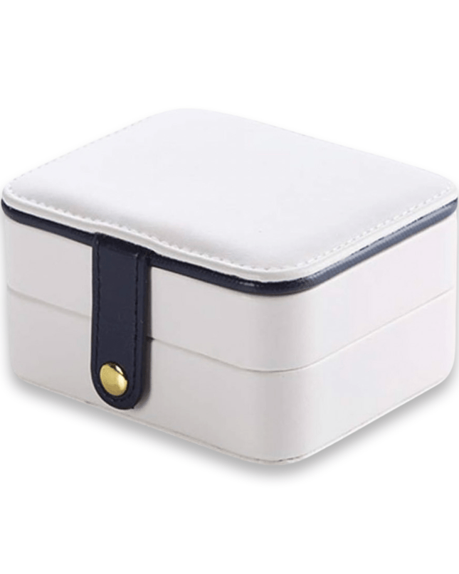 Casa Duniya Leather Jewelry Storage White Double Layer Leather Jewelry Boxes