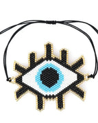 Black with Blue Evil Eye - XLarge