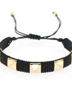 Black with Gold Studs