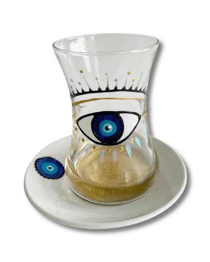 Casa Duniya Evil Eye Tea Set Big Eye Nazar Teacups (set of 6)